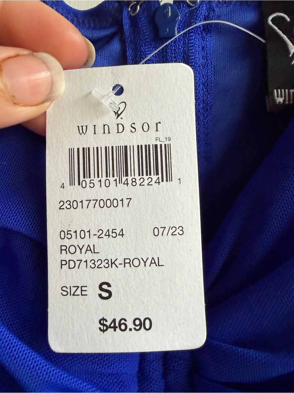 Windsor Blue Ruched Long Sleeve Bodycon Mini Dress Size S PD71323K-ROYAL - Picture 4 of 7